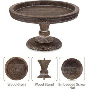 Accents | Round Wood Display Riser Rustic Wooden Risers Pedestal Plate ...